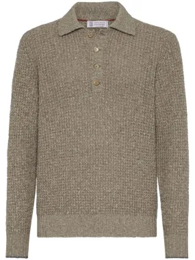 CASHMERE AND WOOL KNITTED POLO
