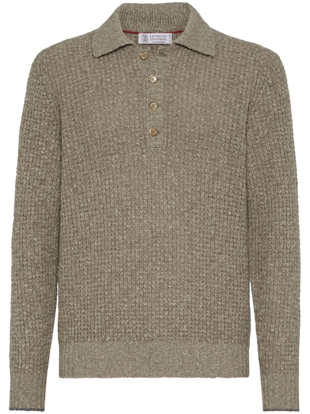 CASHMERE AND WOOL KNITTED POLO