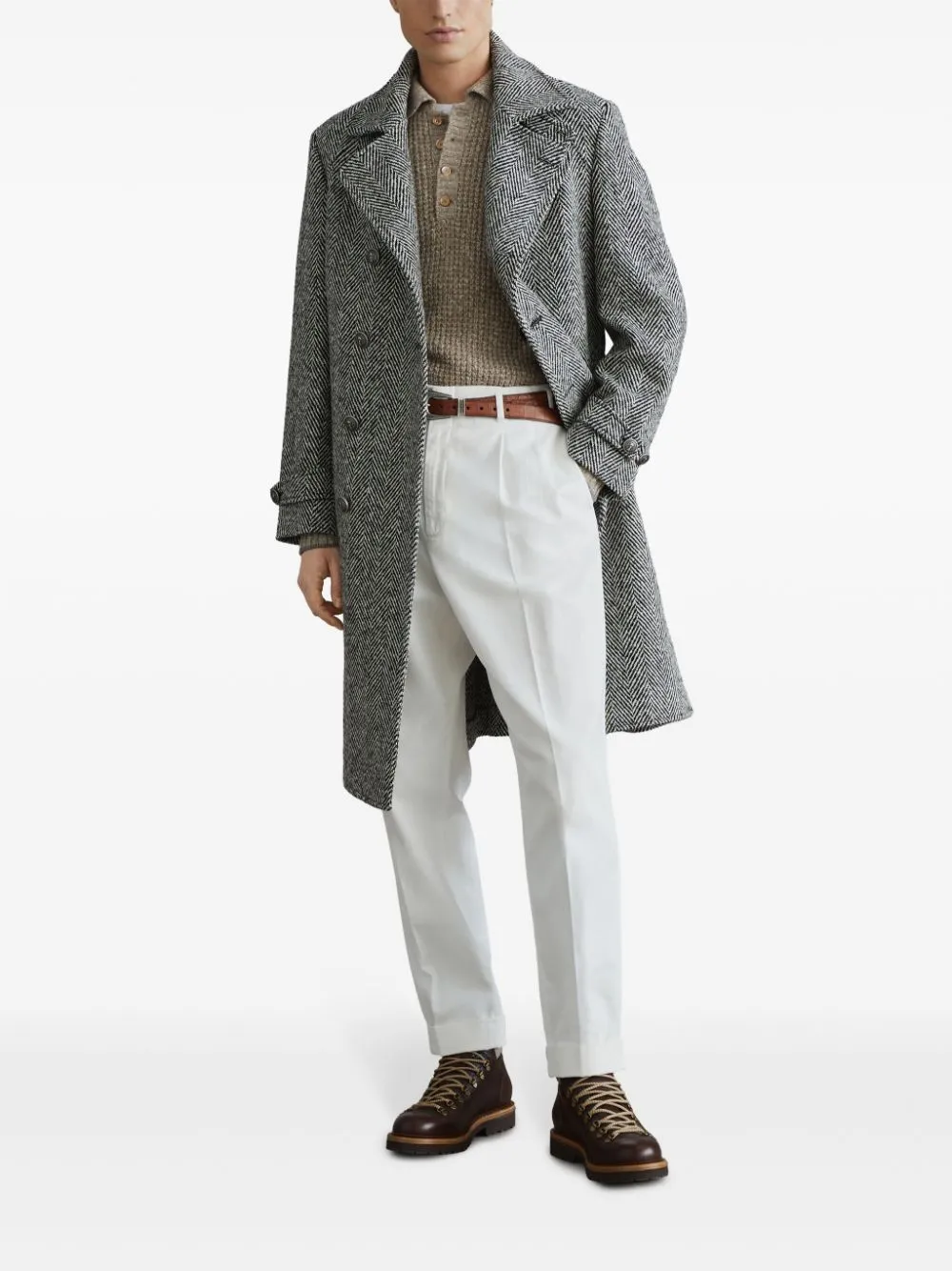 CASHMERE AND WOOL KNITTED POLO