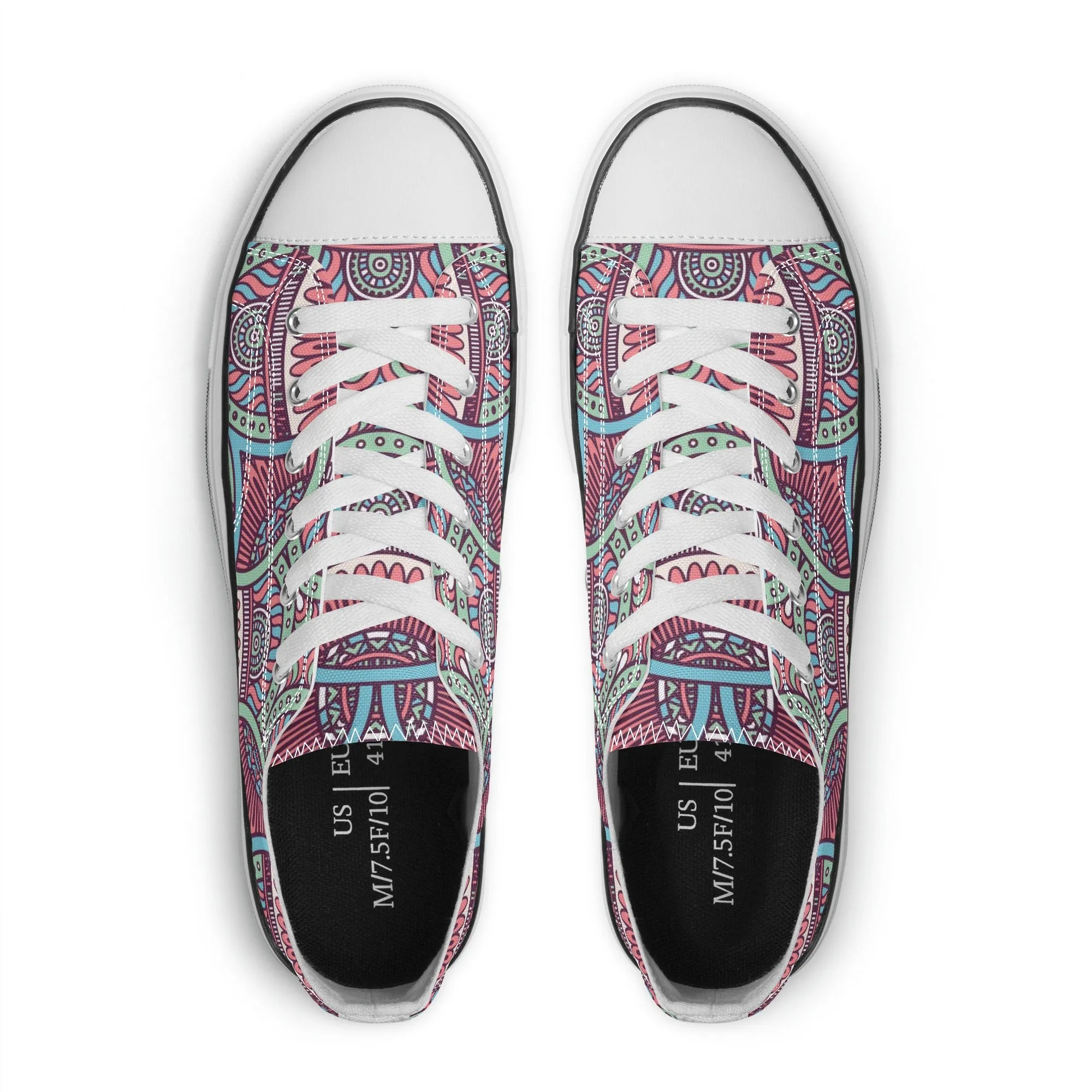 Colorful Mandala Pattern - Mens Classic Low Top Canvas Shoes for Footwear Lovers