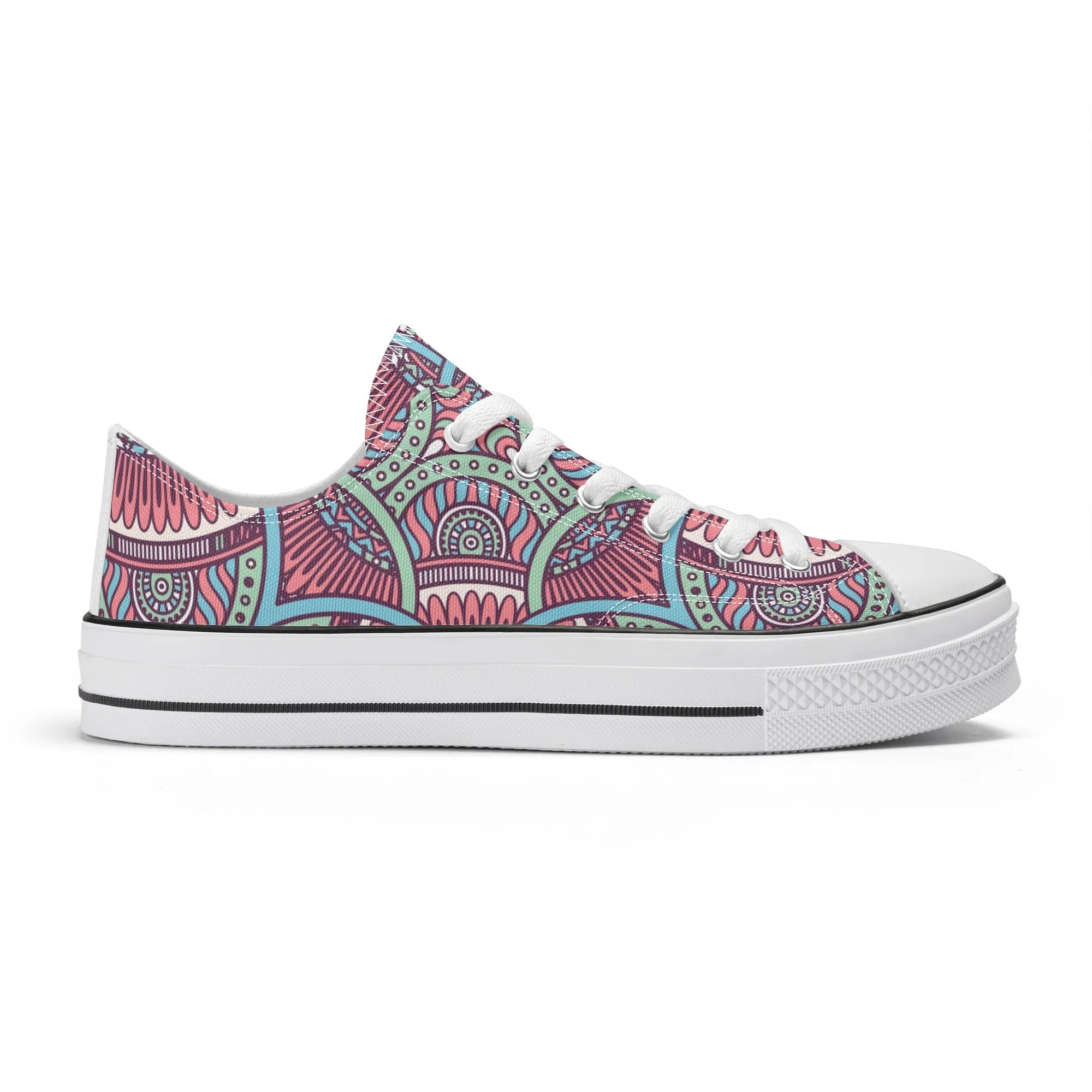 Colorful Mandala Pattern - Mens Classic Low Top Canvas Shoes for Footwear Lovers