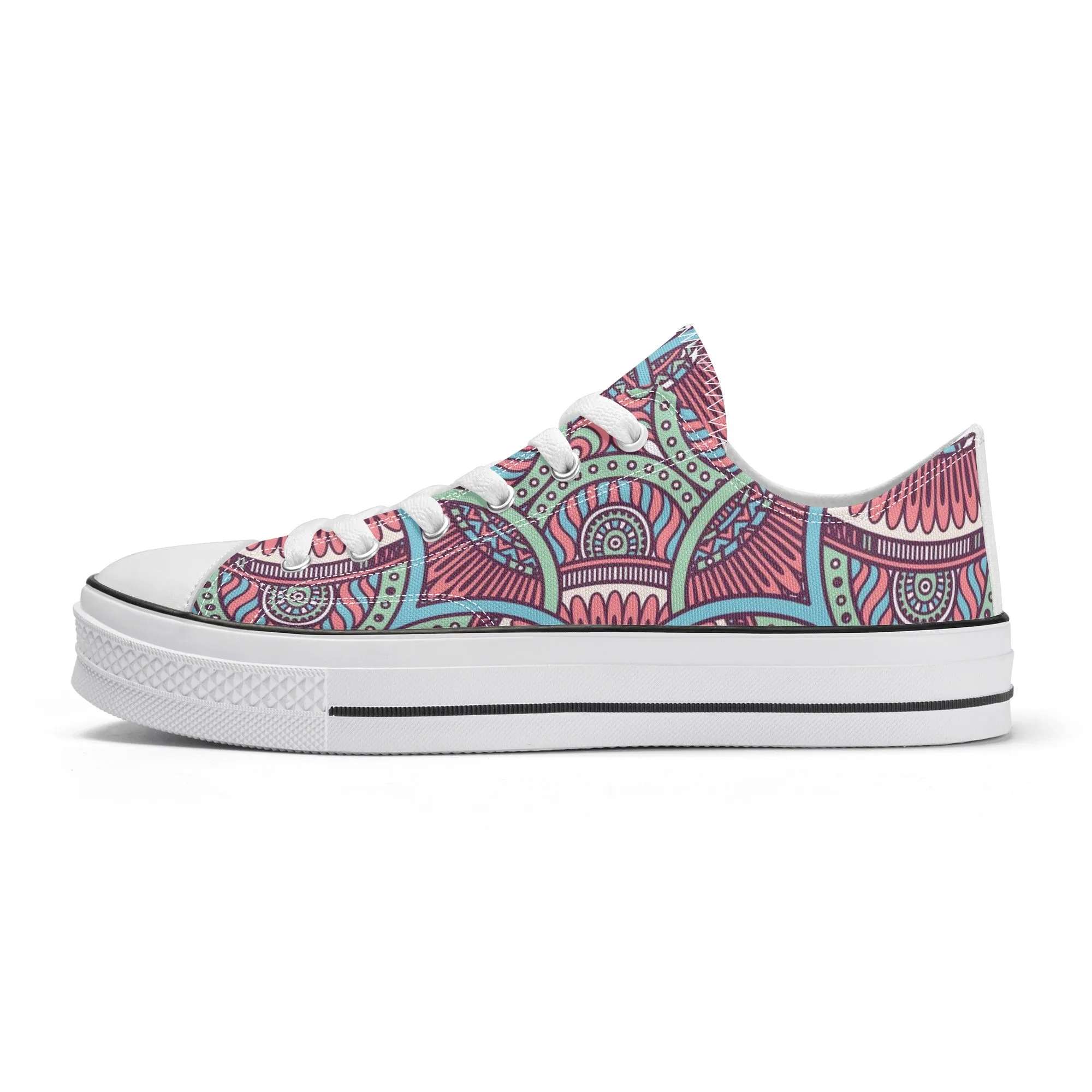Colorful Mandala Pattern - Mens Classic Low Top Canvas Shoes for Footwear Lovers