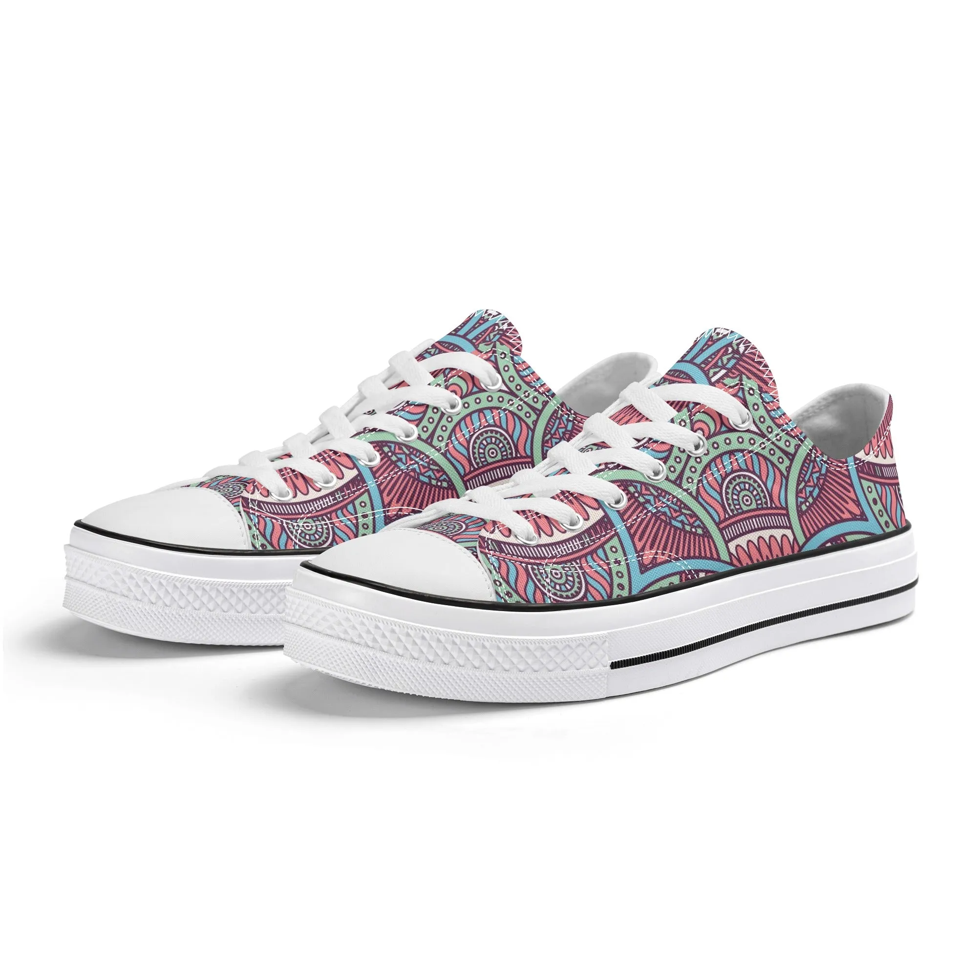 Colorful Mandala Pattern - Mens Classic Low Top Canvas Shoes for Footwear Lovers