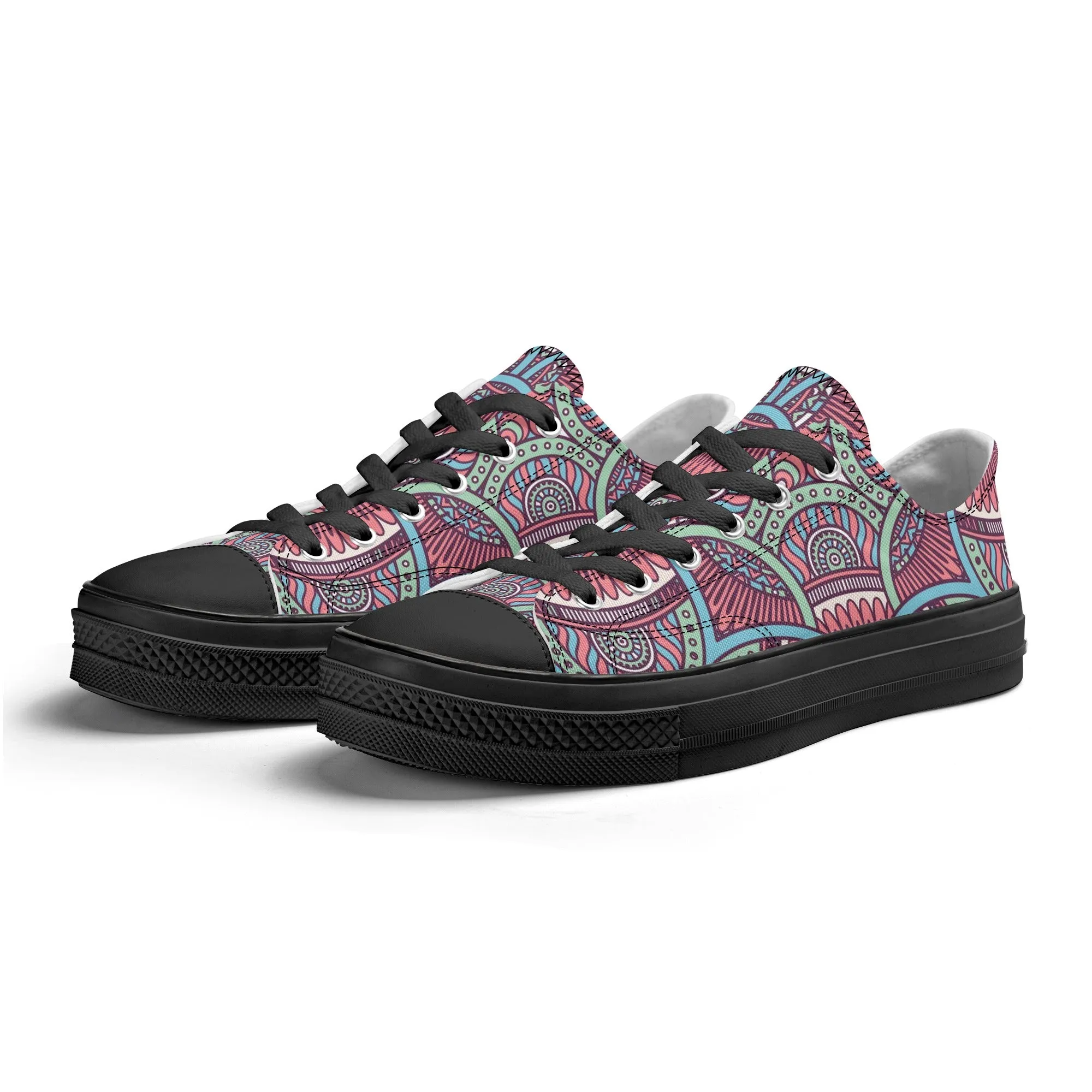 Colorful Mandala Pattern - Mens Classic Low Top Canvas Shoes for Footwear Lovers