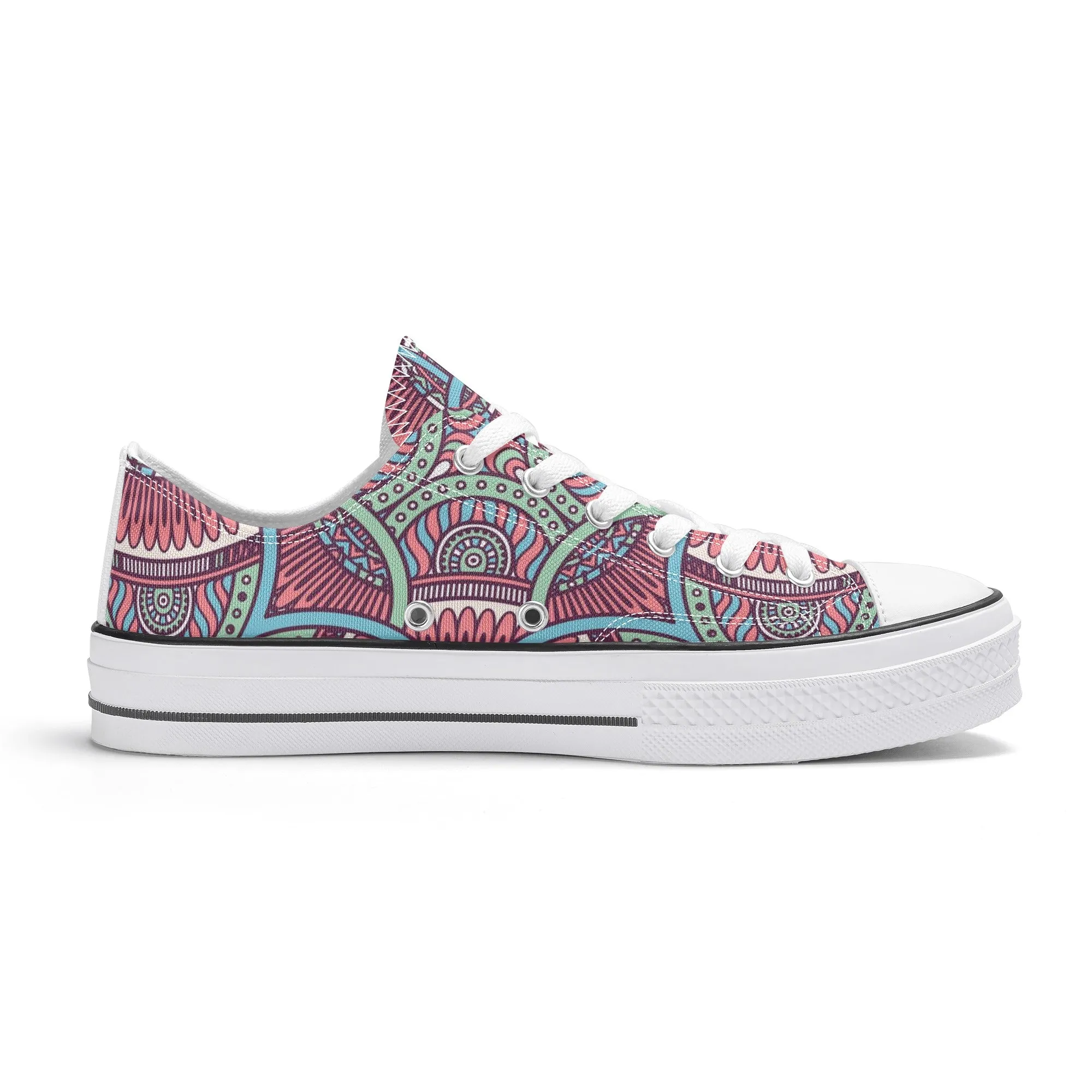 Colorful Mandala Pattern - Mens Classic Low Top Canvas Shoes for Footwear Lovers