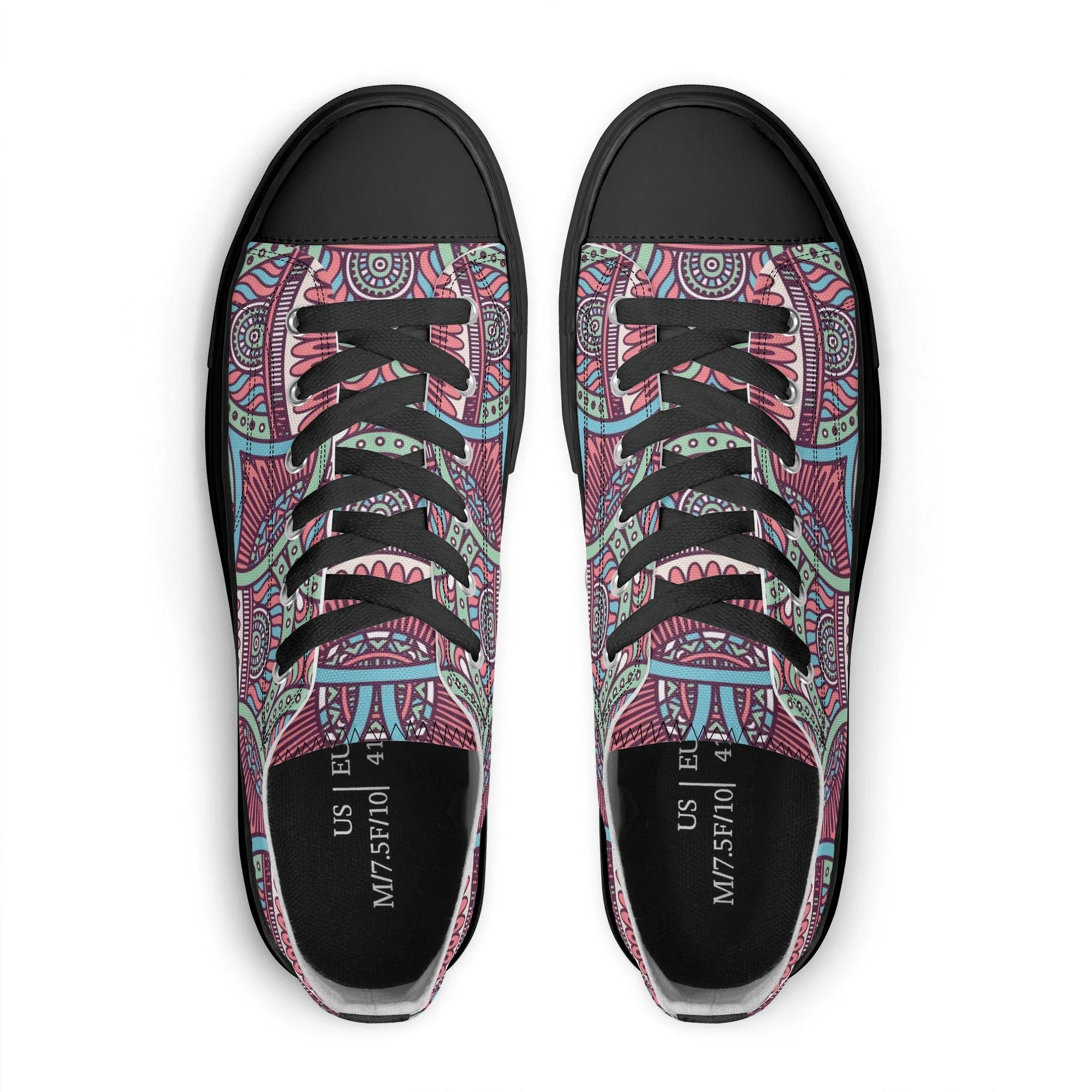 Colorful Mandala Pattern - Mens Classic Low Top Canvas Shoes for Footwear Lovers