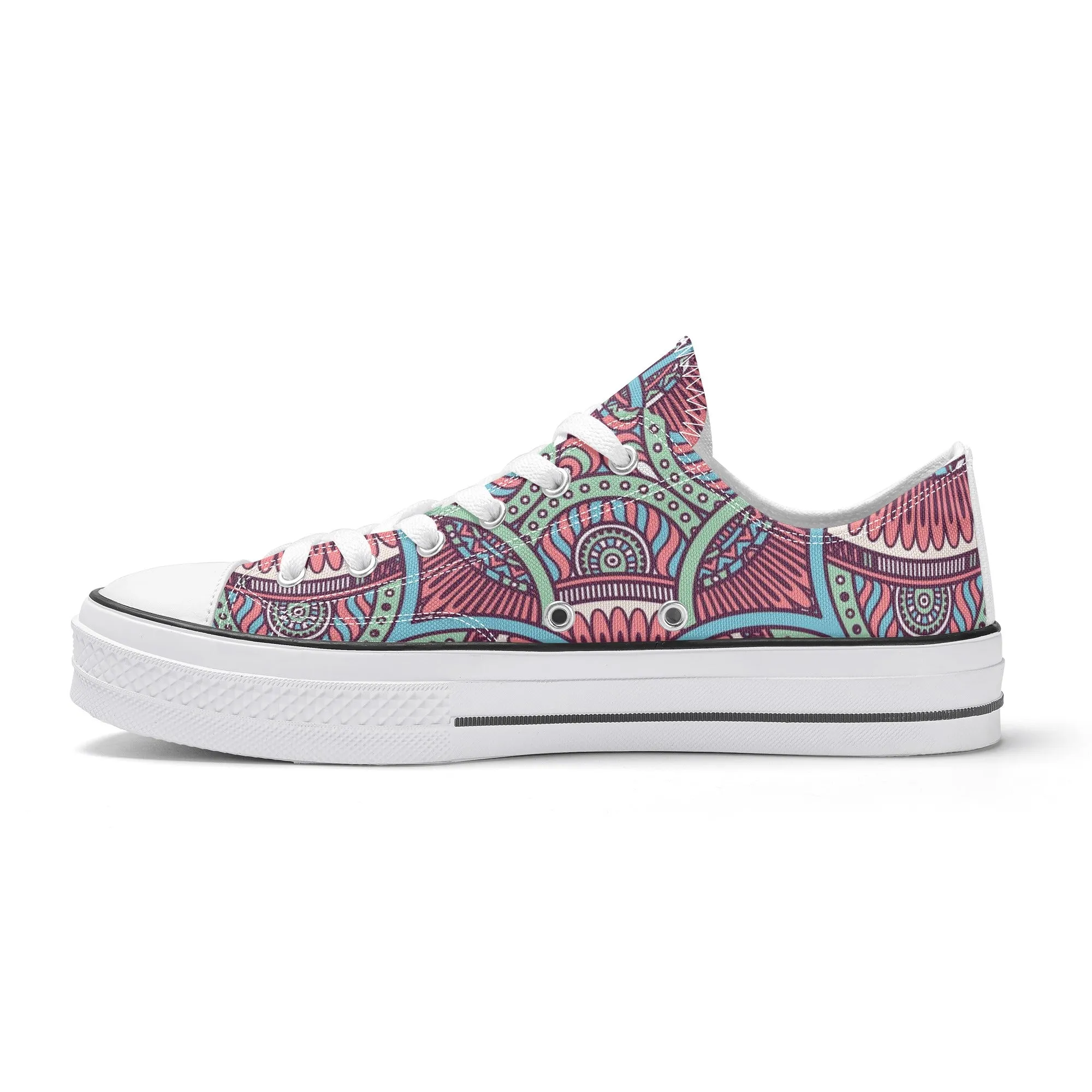 Colorful Mandala Pattern - Mens Classic Low Top Canvas Shoes for Footwear Lovers