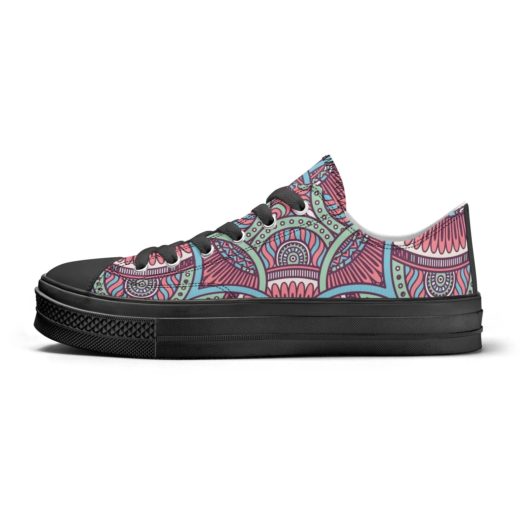 Colorful Mandala Pattern - Mens Classic Low Top Canvas Shoes for Footwear Lovers