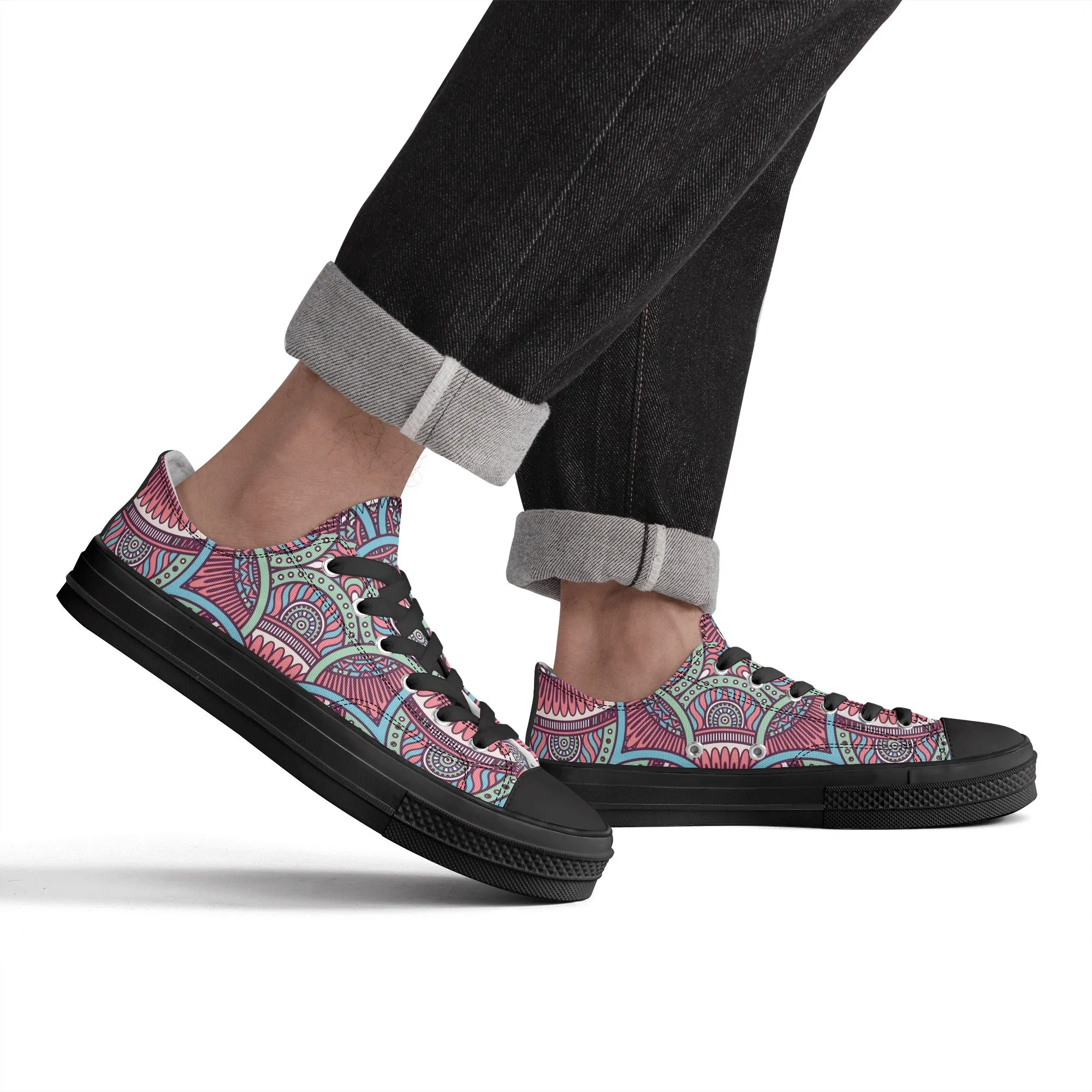 Colorful Mandala Pattern - Mens Classic Low Top Canvas Shoes for Footwear Lovers