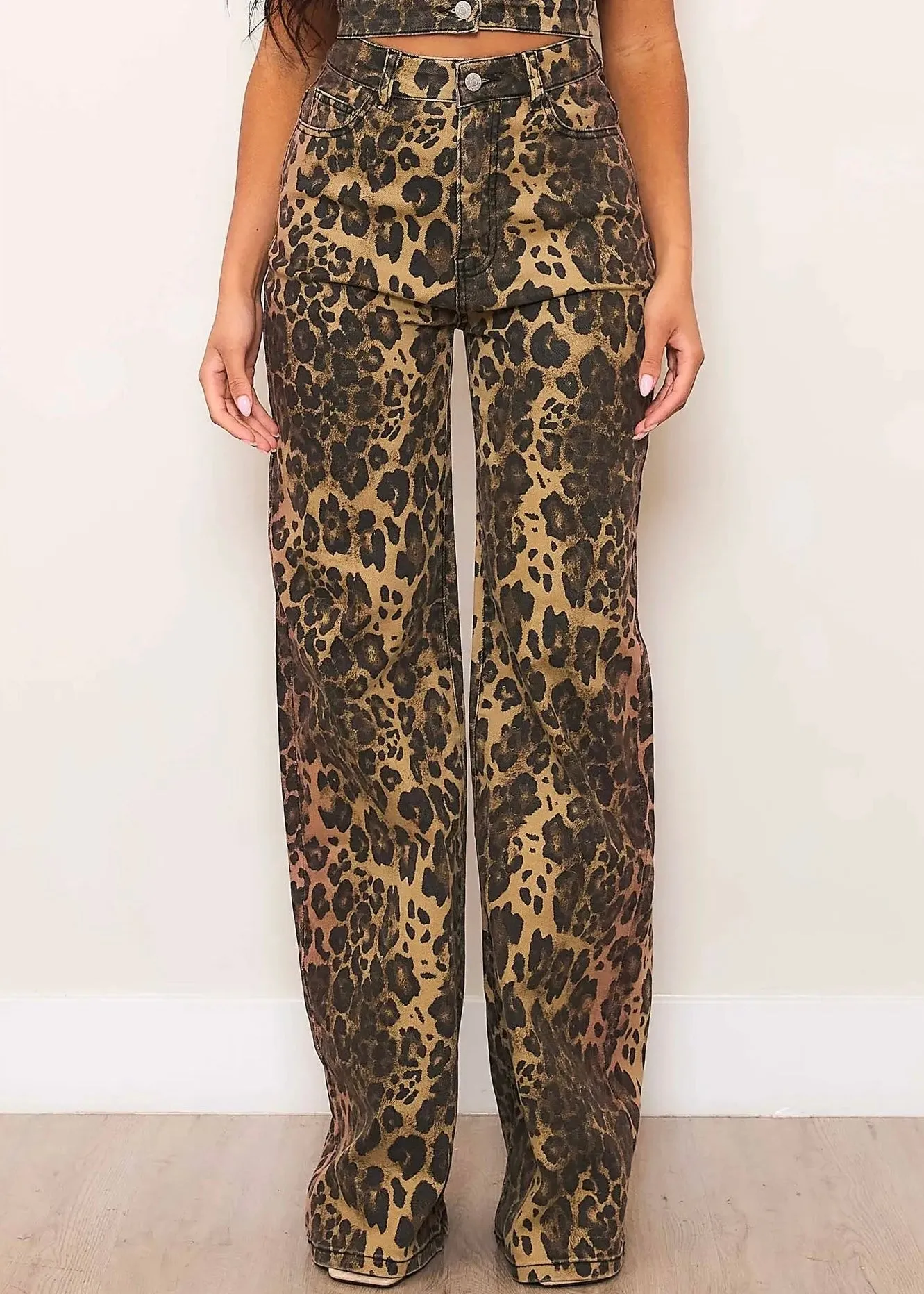 Full Potential Leopard Wide Leg Jeans