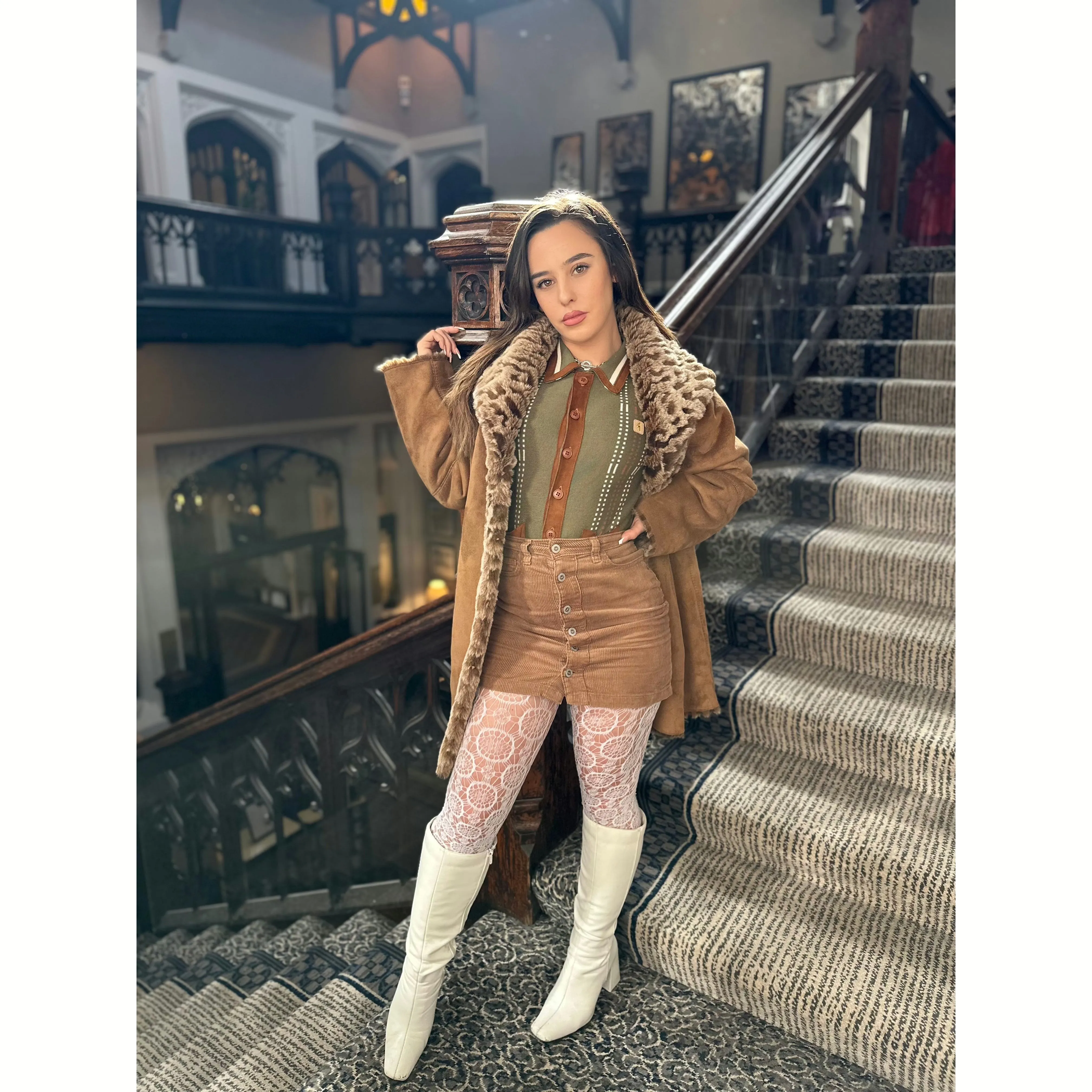 Gabicci Vintage x Modfather Clothing - Women's Exclusive Yardi Cardi Olivio - Polo Knit
