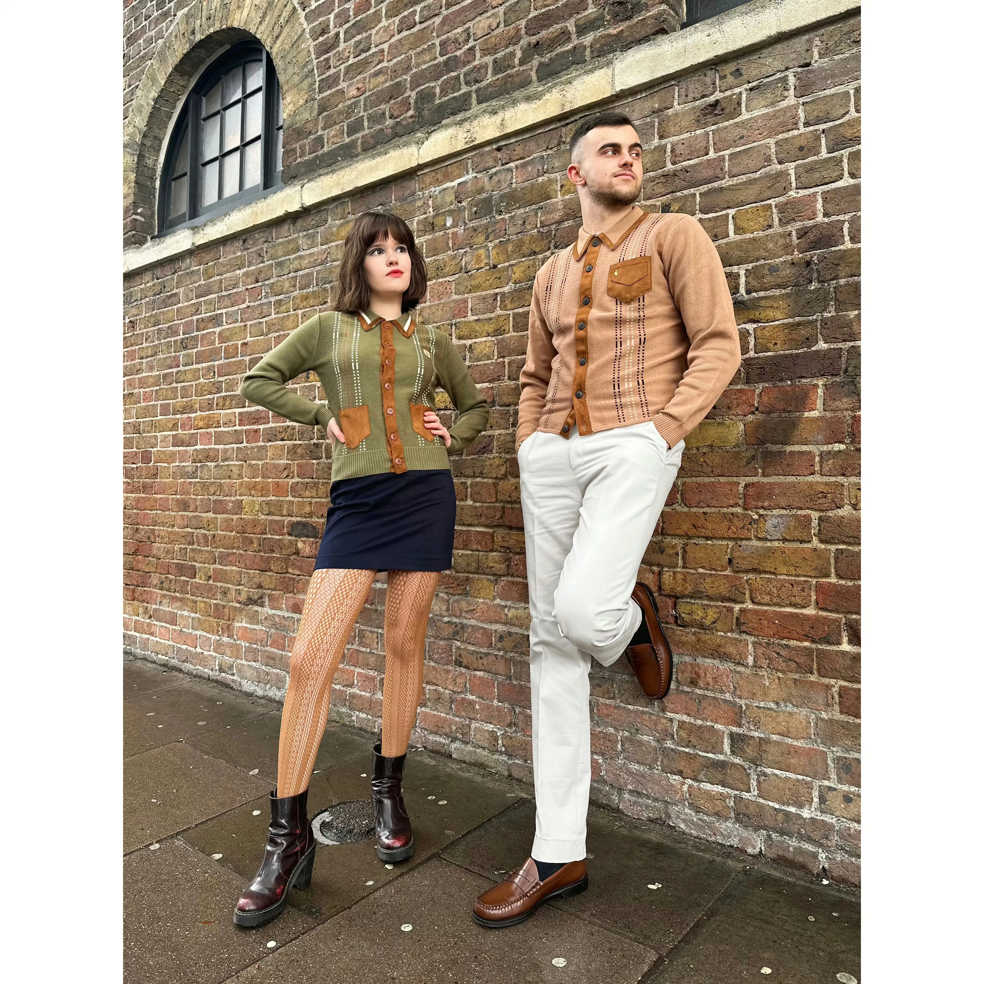Gabicci Vintage x Modfather Clothing - Women's Exclusive Yardi Cardi Olivio - Polo Knit