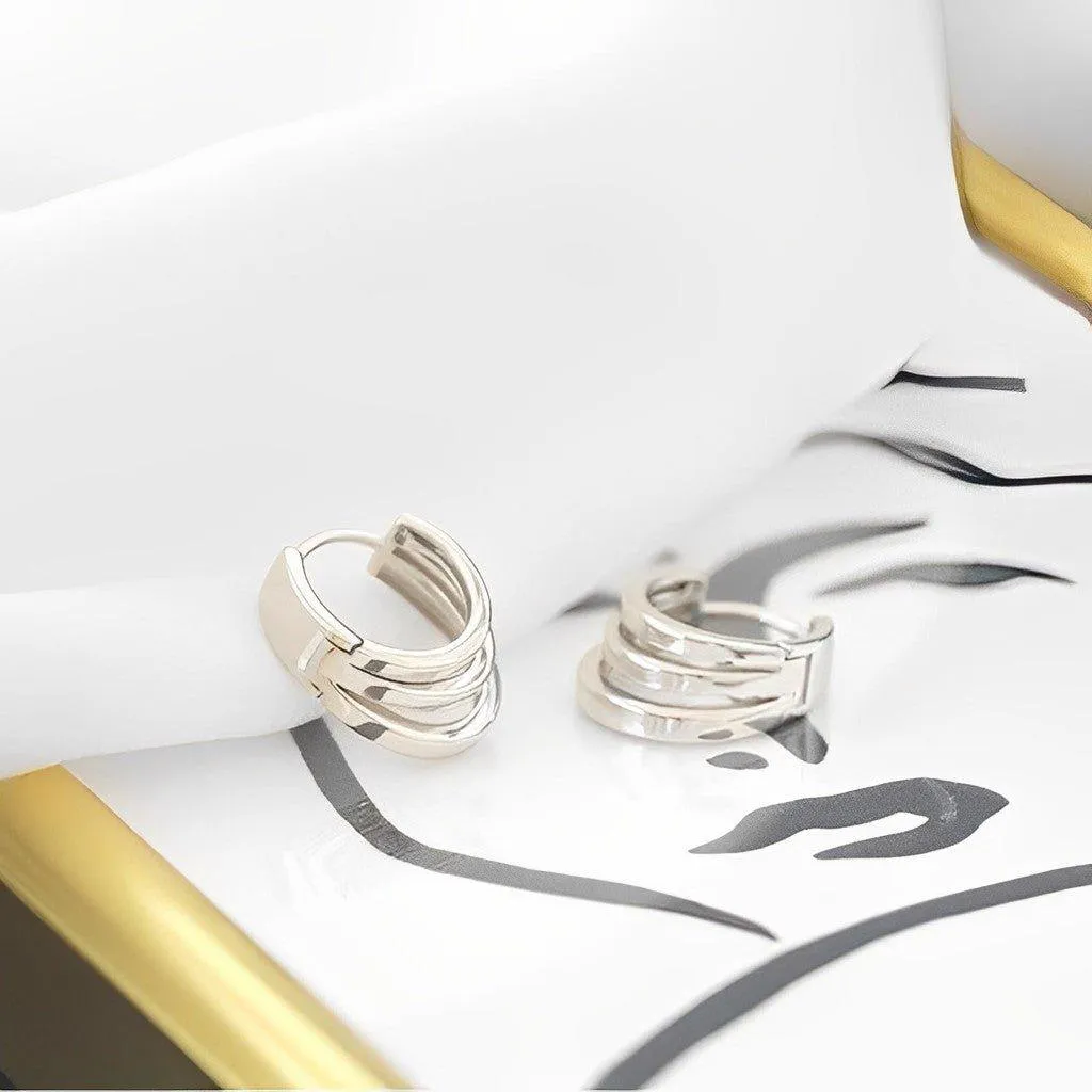 Triple Huggie Earrings
